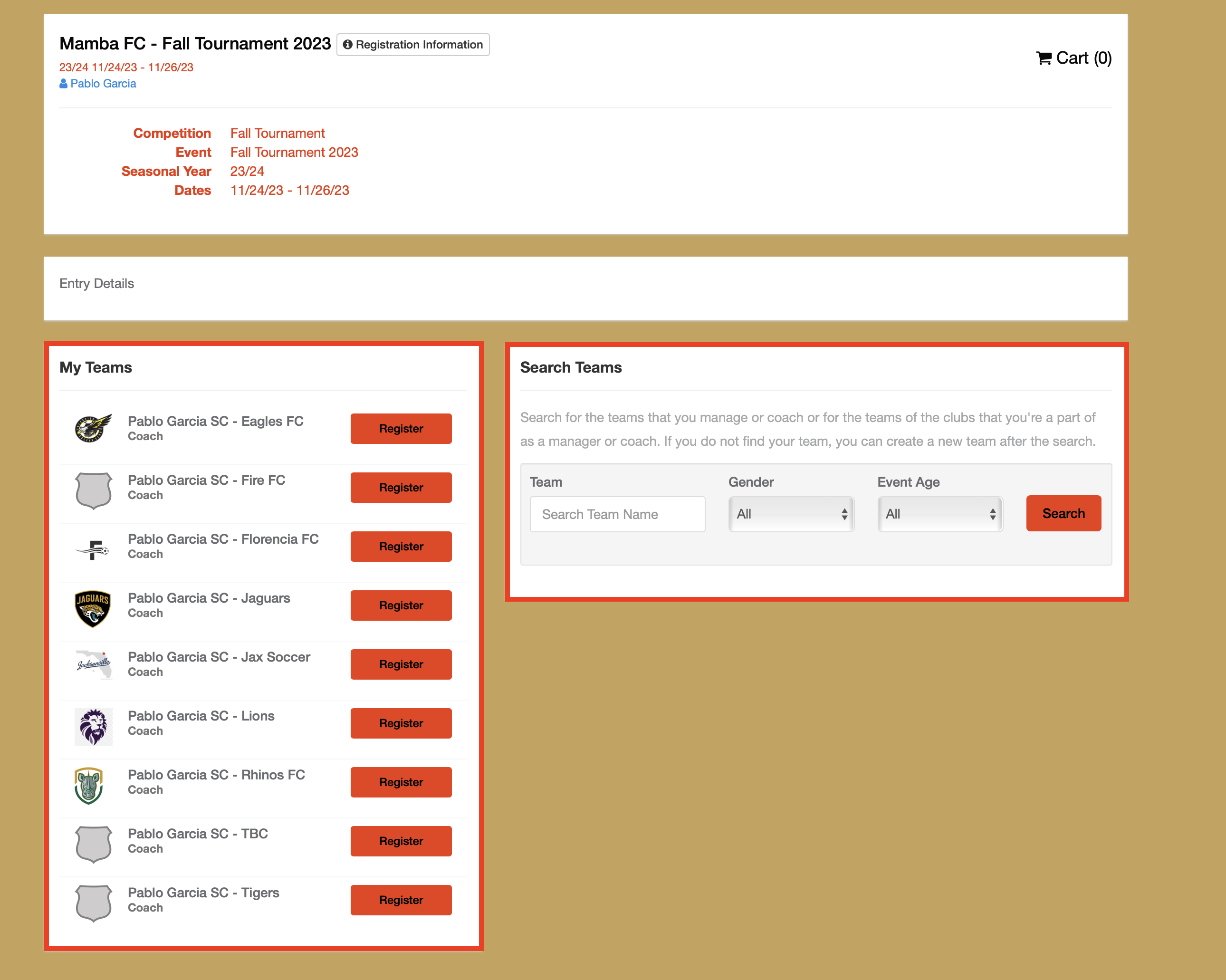 How To Register For Tournaments